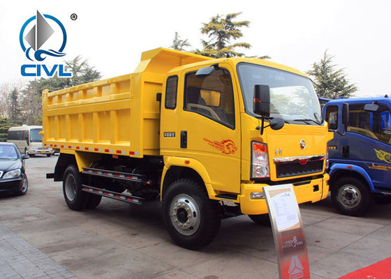 4台の車輪の小型軽いダンプ トラックの軽量トラックの安全軽量商業トラック1-10トンの黄色い色の