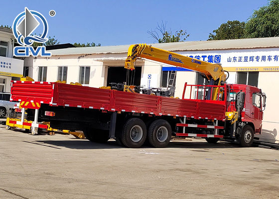 HOWO 6x4は10トン折るブーム トラックによって取付けられるクレーン赤い色、材料炭素鋼です
